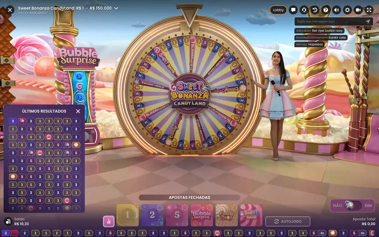 Utilizando o Rastreador Sweet Bonanza Candyland
